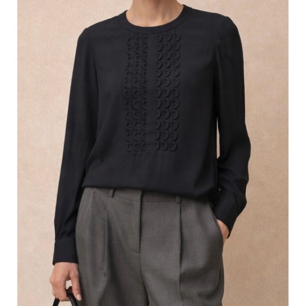 A.L.C. Silk Crepe Blouse Black Size 4